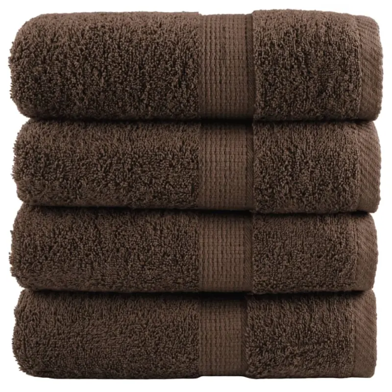 Ręczniki toaletowe Premium, SOLUND 4 szt. Brązowe 30x30cm 600 g/m²