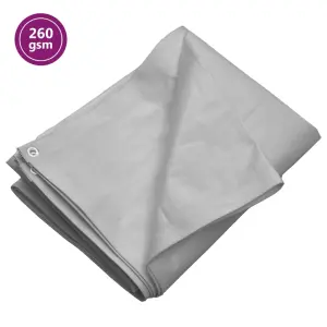 Plandeka, 260 g/m², 4x4 m, szara, HDPE