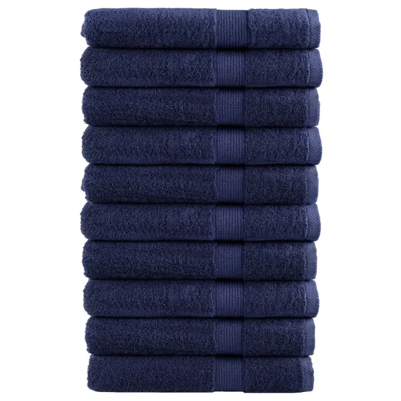Ręczniki premium, SOLUND, 10 szt., granatowe, 80x200 cm, 600 g/m²