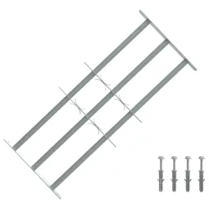 Krata na okno z regulacją, 3 metalowe pręty, 700-1050 mm