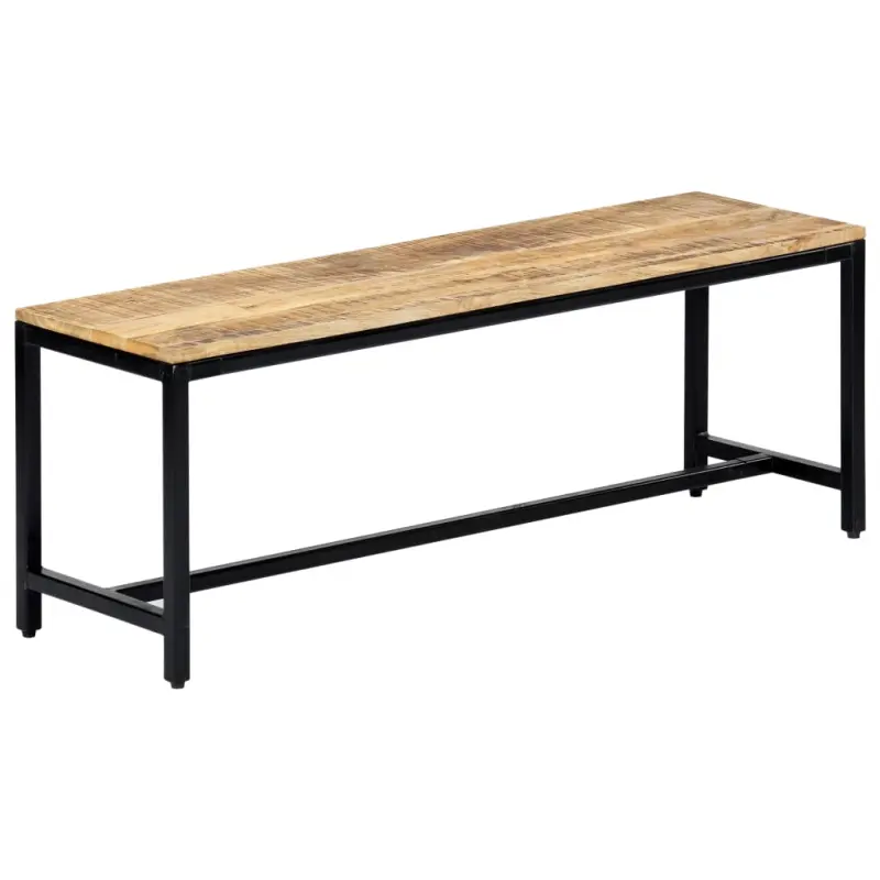 Ławka do jadalni, 120 cm, lite surowe drewno mango