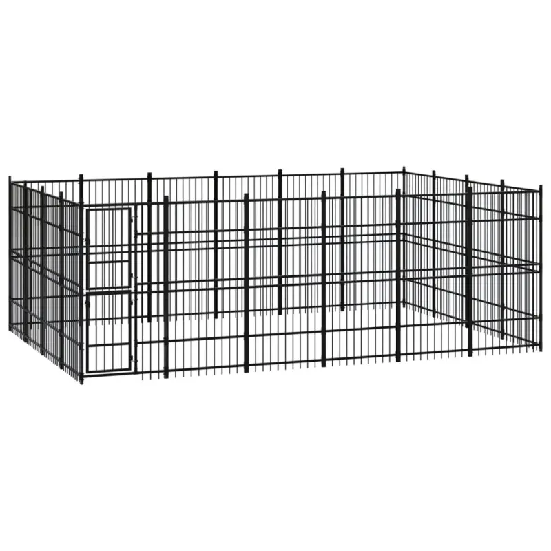 Kojec zewnętrzny dla psów, stalowy, 22,12 m²