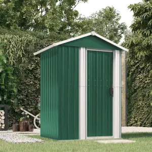 Szopa ogrodowa, zielona, 126x97,5x177 cm, stal galwanizowana