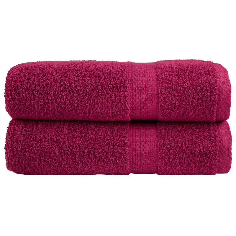 Ręczniki premium, SOLUND, 2 szt., bordowe, 70x140 cm, 600 g/m²