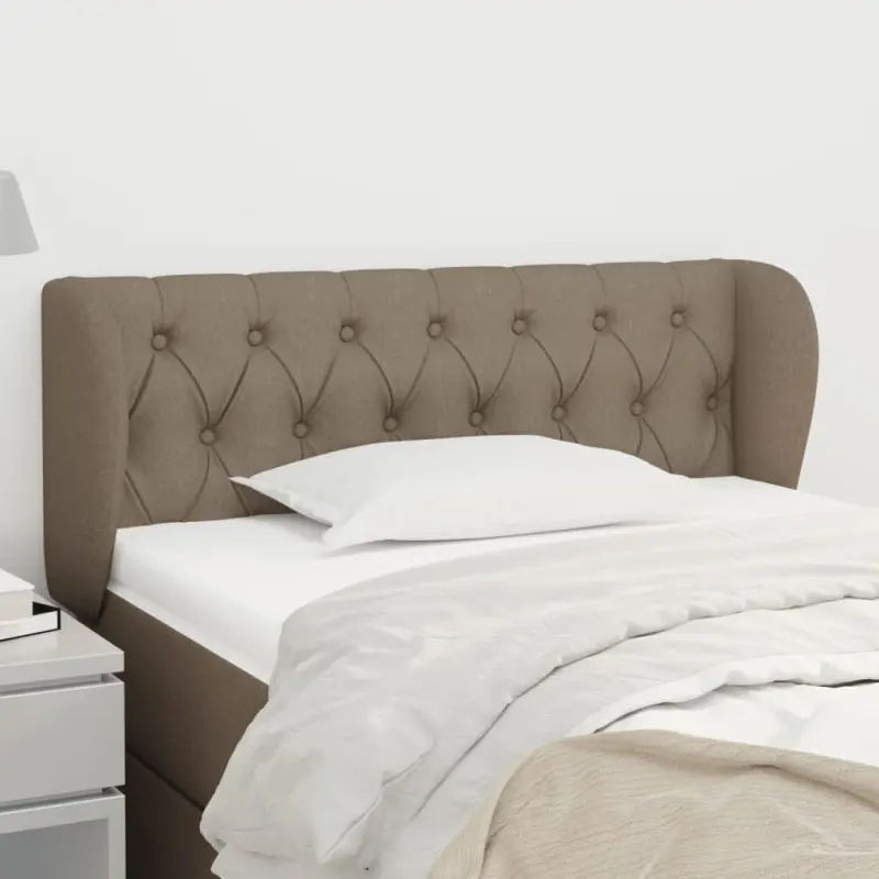 Zagłówek uszak, taupe, 103x23x78/88 cm, tkanina
