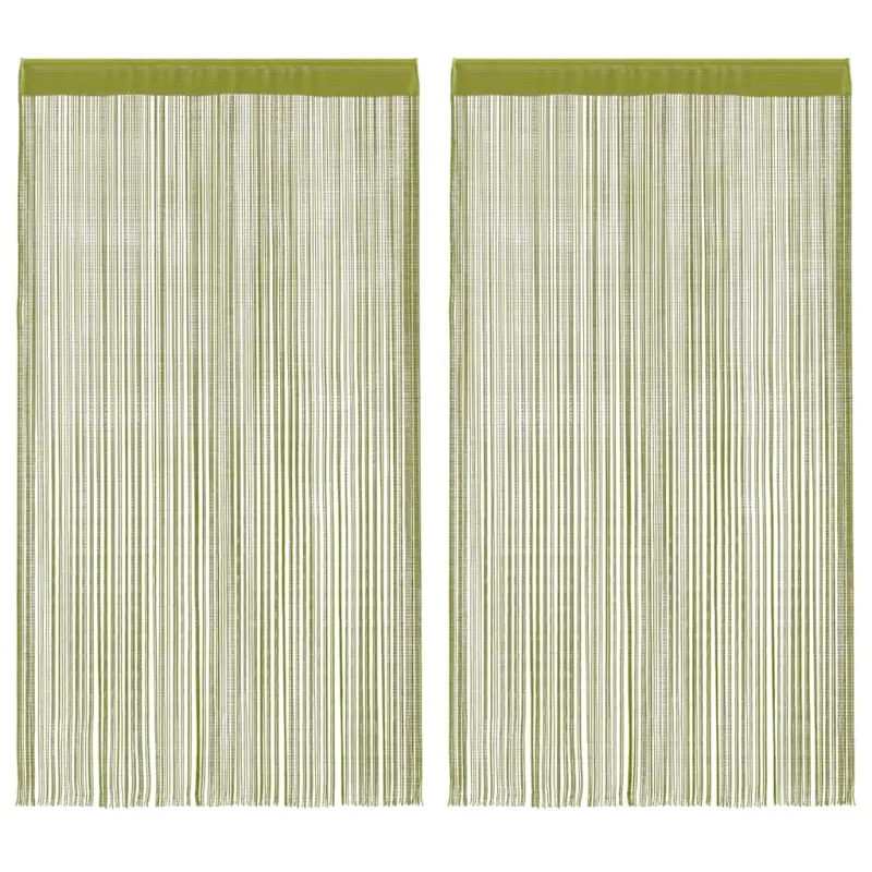 Zasłony sznurkowe, 2 sztuki, 100 x 250 cm, zielone