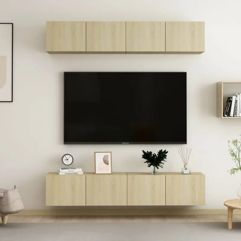 Szafki TV, 4 szt., dąb sonoma, 80x30x30 cm