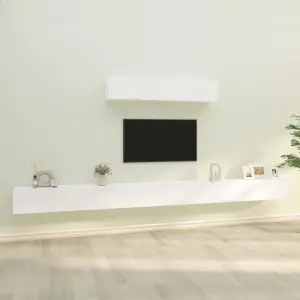Zestaw 6 szafek telewizyjnych, biały, materiał drewnopochodny