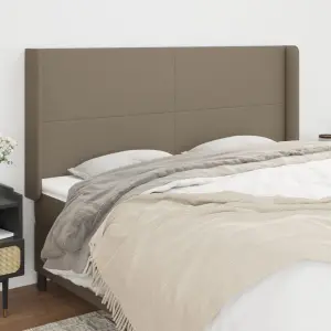 Zagłówek uszak, kolor taupe, 163x16x118/128 cm, tkanina