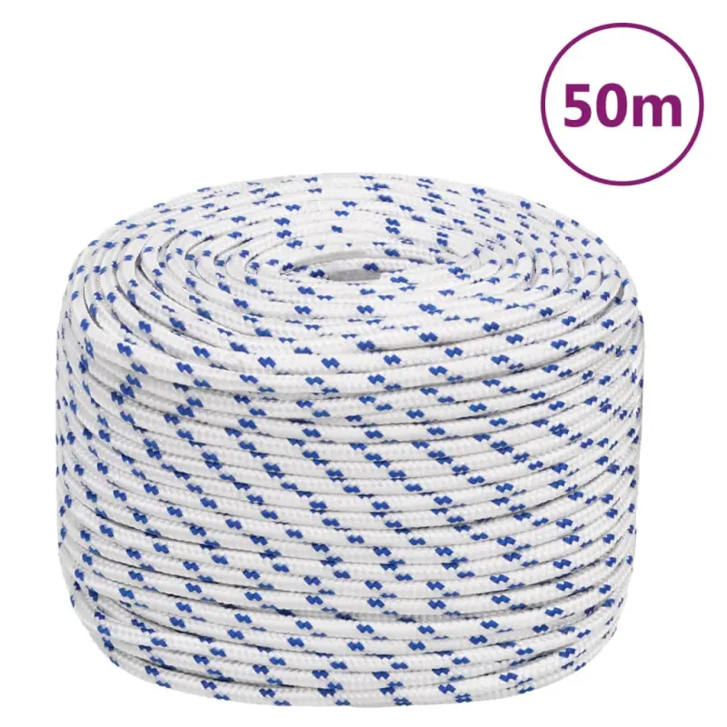 Linka żeglarska, biała, 8 mm, 50 m, polipropylen