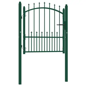 Brama ogrodzeniowa EMMEN z kolcami stalowa 104x97 cm zielona