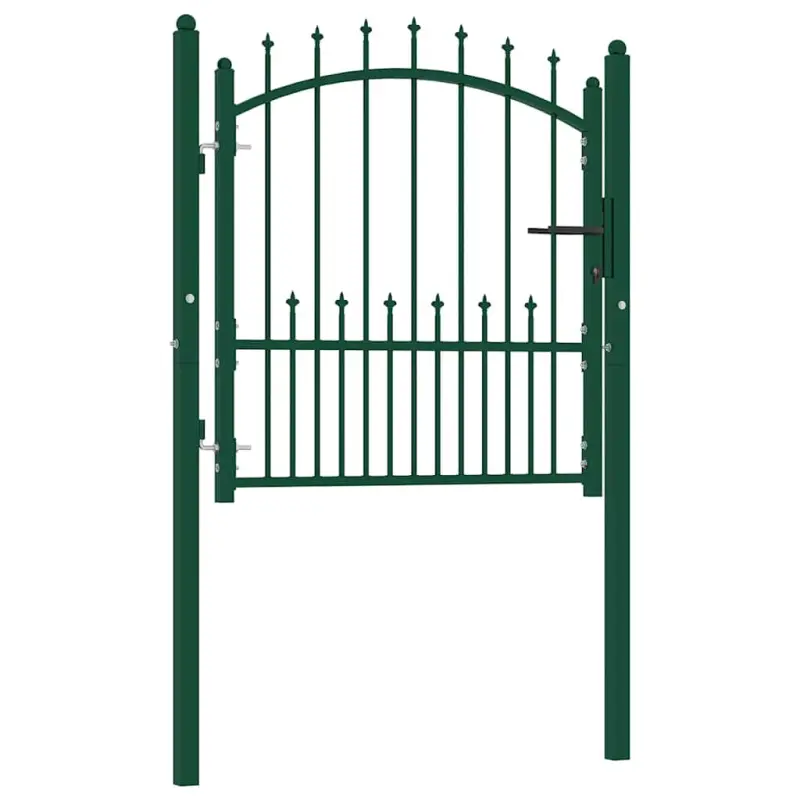 Brama ogrodzeniowa EMMEN z kolcami stalowa 104x97 cm zielona