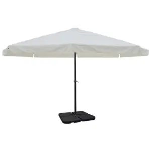Parasol ogrodowy z przenośną, aluminiową podstawą, biały