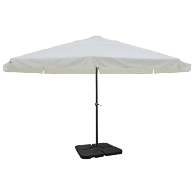 Parasol ogrodowy z przenośną, aluminiową podstawą, biały