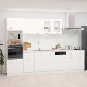 7-cz. zestaw szafek kuchennych, Lyon, biała, materiał drewnopochodny