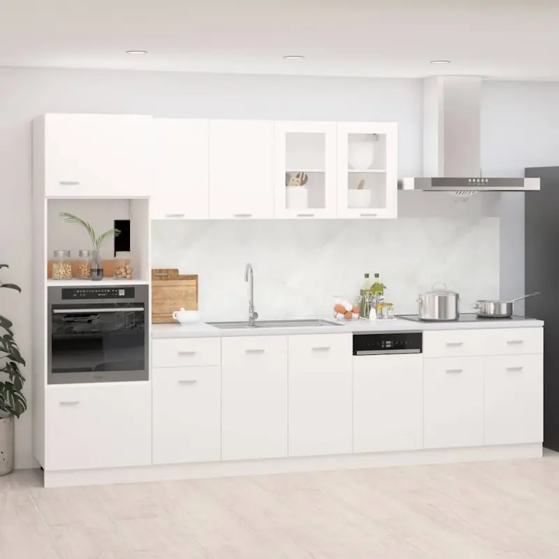 7-cz. zestaw szafek kuchennych, Lyon, biała, materiał drewnopochodny