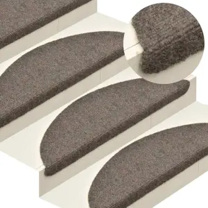 Maty na schody samoprzylepne 5 szt. 65x21x4 cm beżowe półokrągłe duże