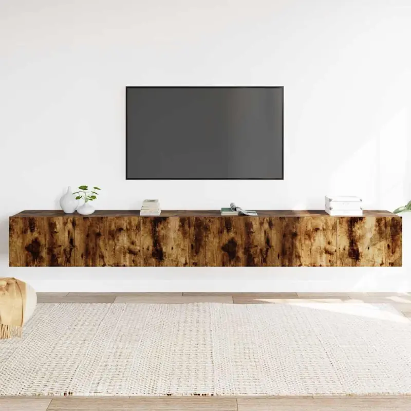Zestaw 3 szafek TV, przydymiony dąb, materiał drewnopochodny