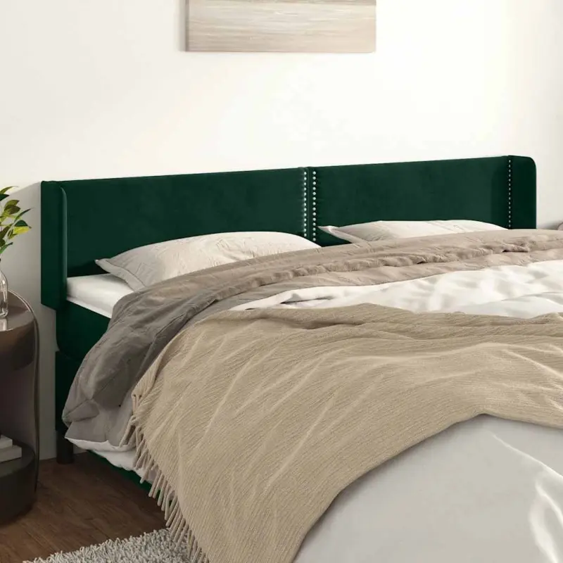 Zagłówek uszak, ciemnozielony, 203x16x78/88 cm, aksamit