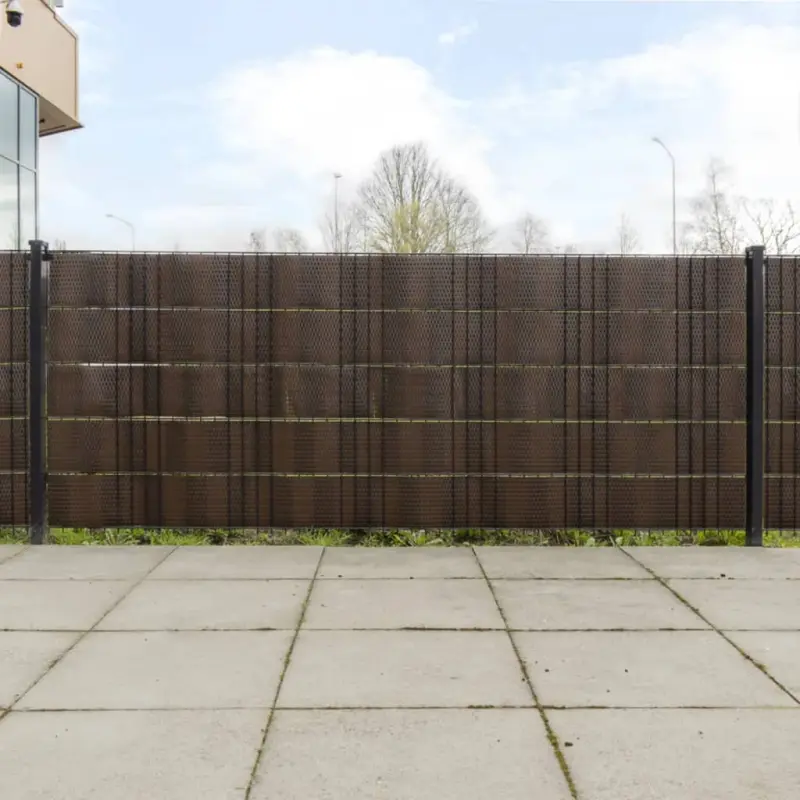 Parawany balkonowe, 10 szt., brązowo-czarne, 255x19cm rattan PE