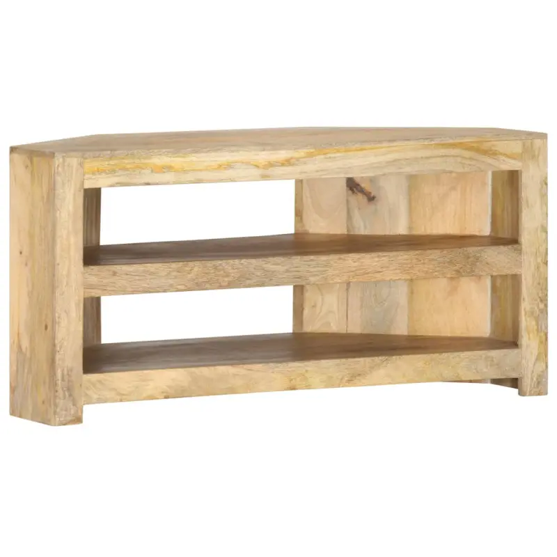 Narożna szafka pod TV, 90x45x45 cm, lite drewno mango