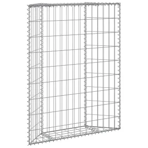 Podniesiona rabata gabionowa, trapezowa, stal, 80x20x100 cm