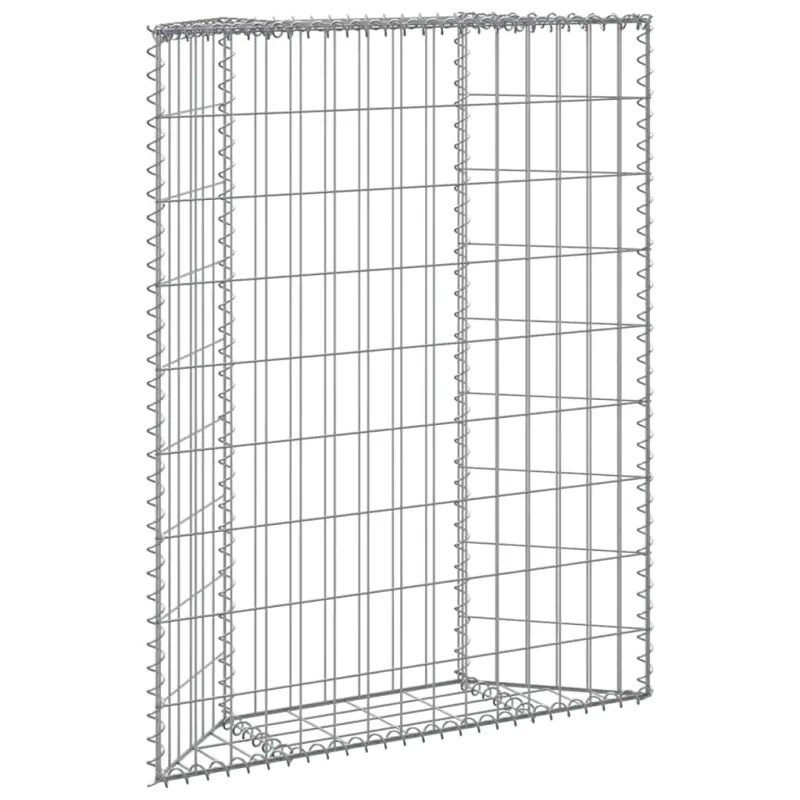 Podniesiona rabata gabionowa, trapezowa, stal, 80x20x100 cm