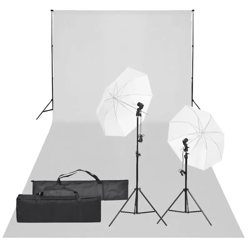 Fotograficzny zestaw studyjny z lampami i tłem