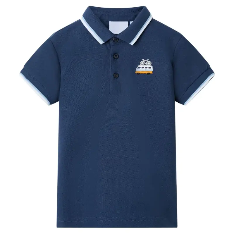 Koszulka dziecięca polo, ciemnoniebieska, 104