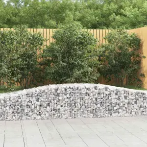 Kosze gabionowe, 3 szt, 400x50x40/60 cm, galwanizowane żelazo