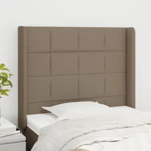 Zagłówek uszak, taupe, 103x16x118/128 cm, tkanina