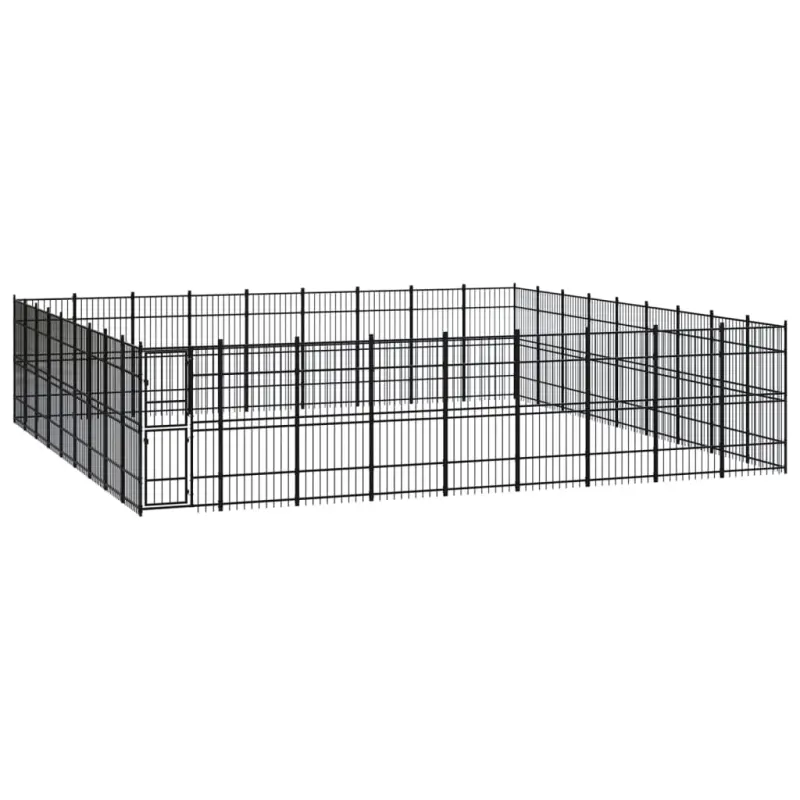 Kojec zewnętrzny dla psa, stalowy, 74,65 m²