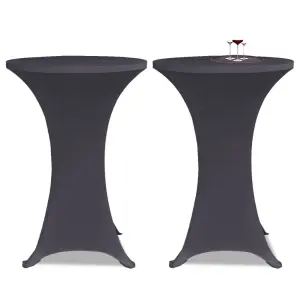 Elastyczne nakrycie stołu antracytowe 2 szt. 80 cm