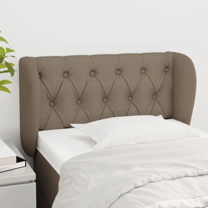 Zagłówek uszak, taupe, 83x23x78/88 cm, tkanina