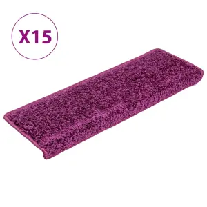 Maty na schody 15 szt. 65x21x4 cm Fioletowe prostokątne krawędzie