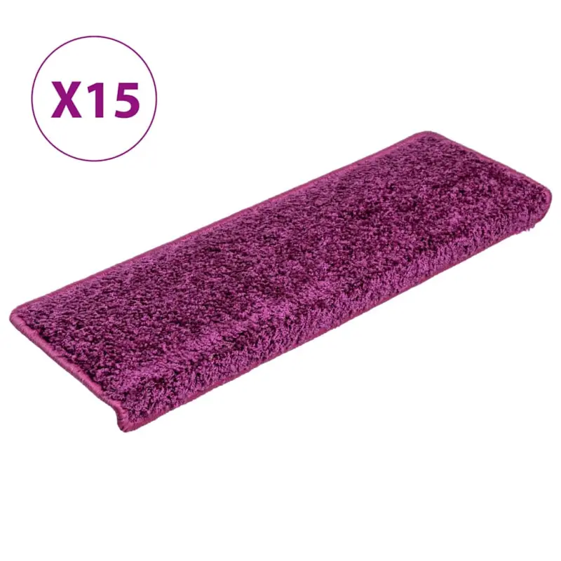 Maty na schody 15 szt. 65x21x4 cm Fioletowe prostokątne krawędzie