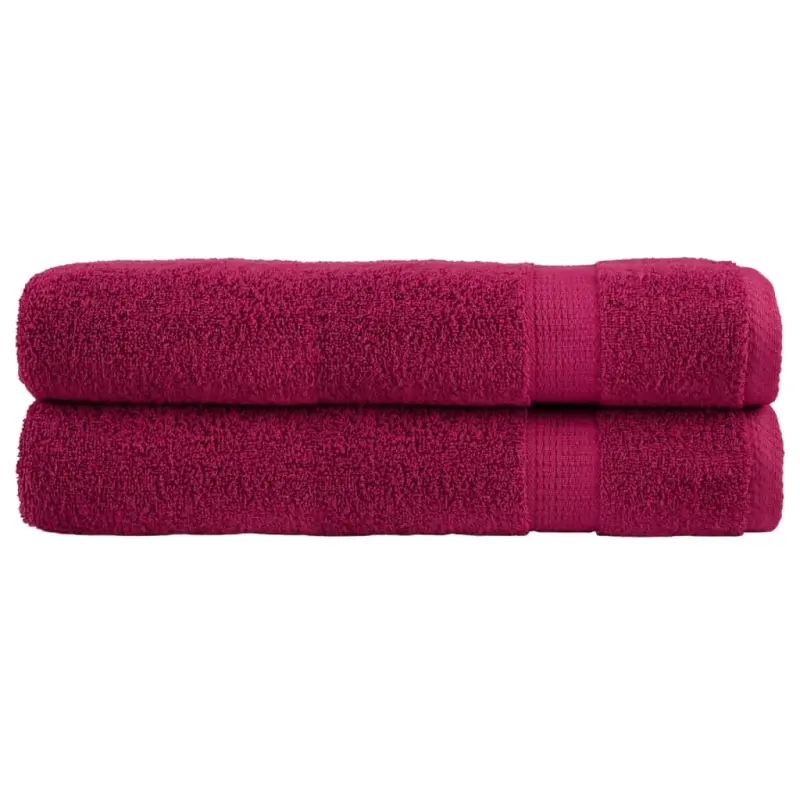 Ręczniki premium, SOLUND, 2 szt., bordowe, 100x200 cm, 600 g/m²