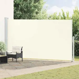 Zwijana markiza boczna na taras, 200x500 cm, kremowa