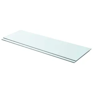 Półki, 2 szt., panel z przezroczystego szkła, 90 x 30 cm