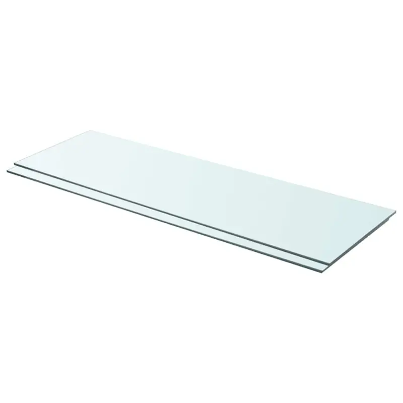 Półki, 2 szt., panel z przezroczystego szkła, 90 x 30 cm