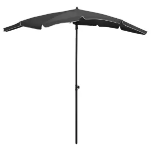 Parasol ogrodowy na słupku, 200x130 cm, antracytowy