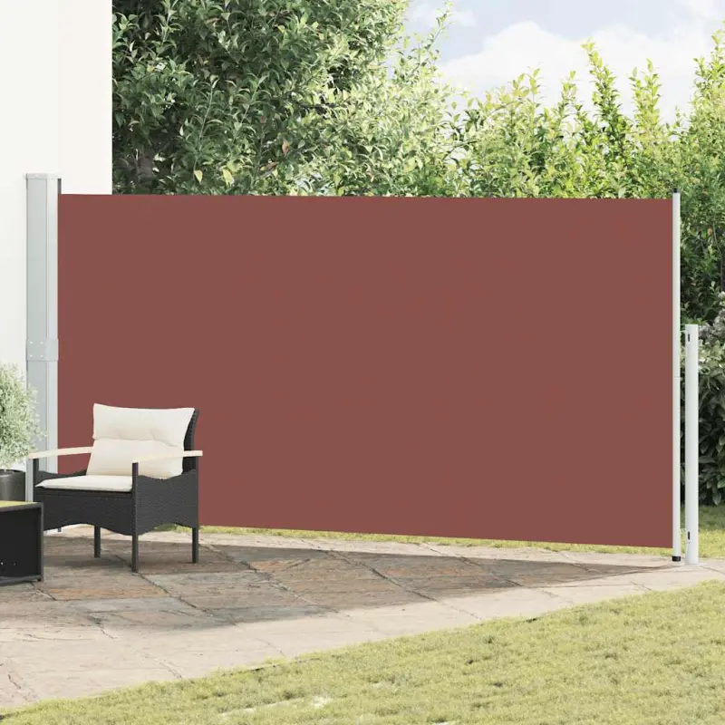 Zwijana markiza boczna na taras, 180x500 cm, brązowa