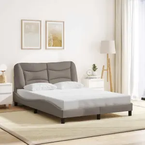 Rama łóżka bez materaca, Hvar, taupe, 140x190 cm, obita tkaniną