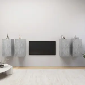 Szafki telewizyjne, 4 szt., szarość betonu, 30,5x30x60 cm