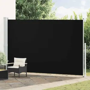 Zwijana markiza boczna na taras, 220x500 cm, czarna