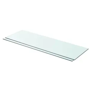 Półki, 2 szt., panel z przezroczystego szkła, 80 x 25 cm