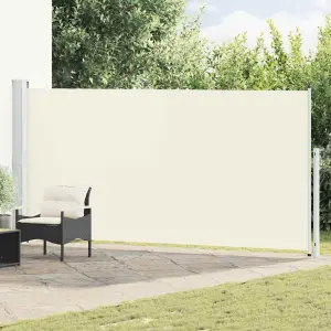 Zwijana markiza boczna na taras, 180x500 cm, kremowa