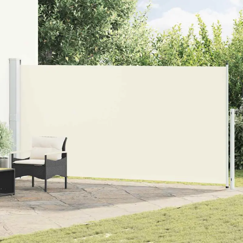Zwijana markiza boczna na taras, 180x500 cm, kremowa