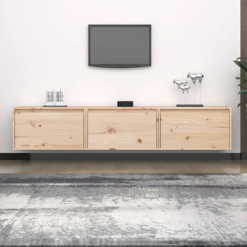 Szafki pod TV, 3 szt., lite drewno sosnowe