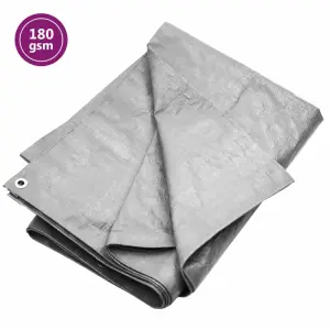 Plandeka, 180 g/m², 4x6 m, szara, HDPE